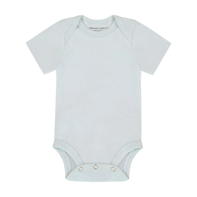 Baby Short Sleeve Bodysuit Blue - Organic Cotton