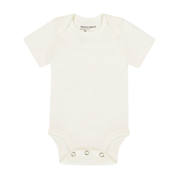 Baby Short Sleeve Bodysuit Natural White - Organic Cotton